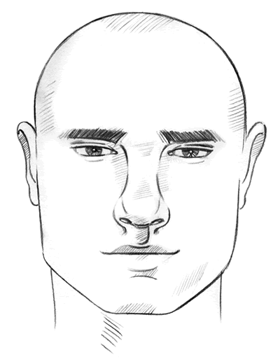 квадратна форма обличчя чоловіка