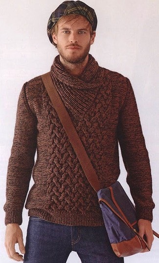 мужской свитер с воротником
