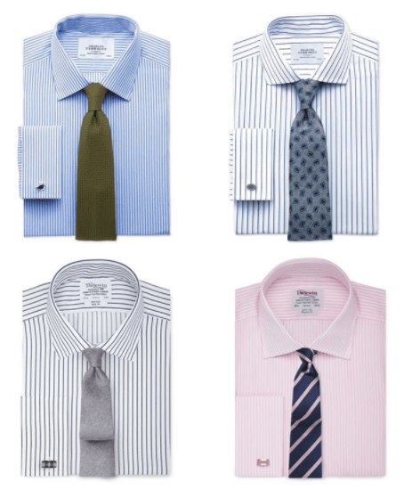 Сочетание полосатых рубашек с галстуком