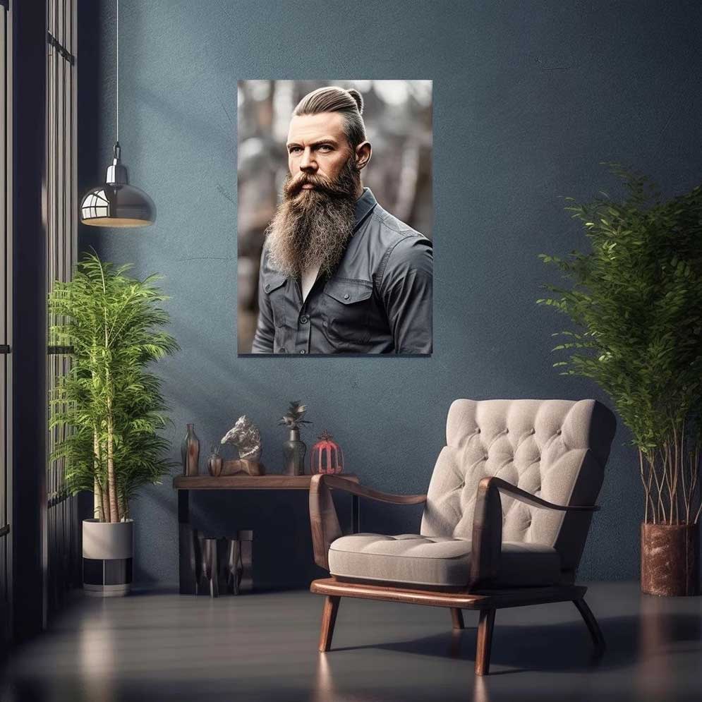 Мужской портрет по фото в интерьере кабинета
